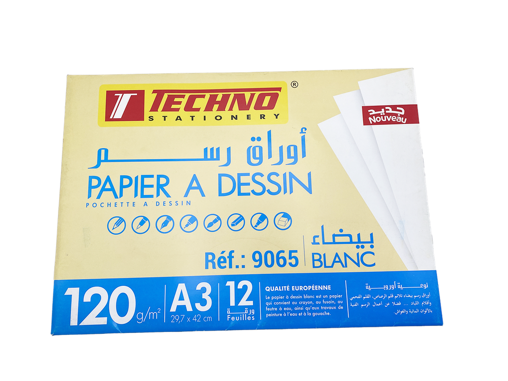 PAPIER A DESSIN BLANC EN POCHE