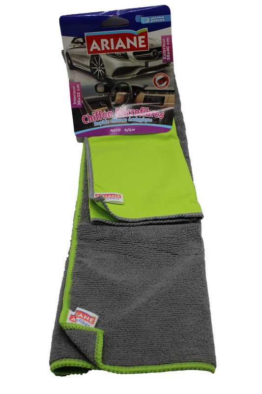 CHIFFONS MICROFIBRE ARIANE  AUTO INTERIEURE + EXTERIEURE