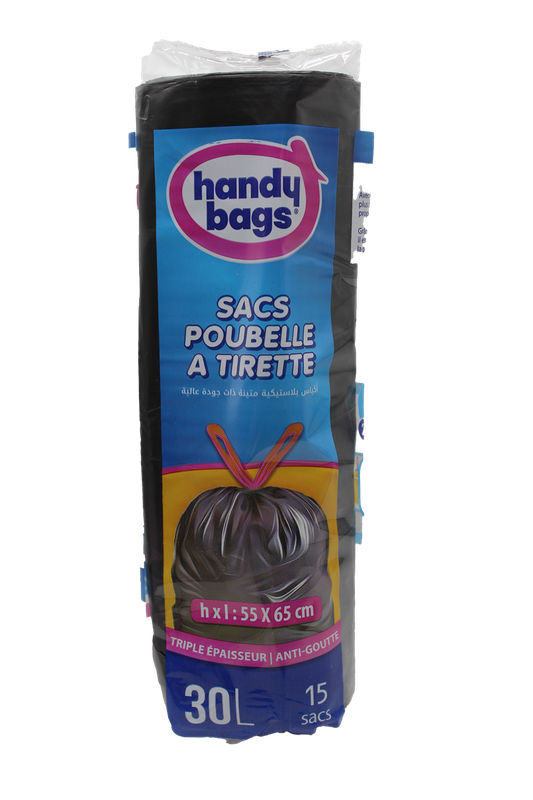 SAC POUBELLE NOIR A TIRETTE