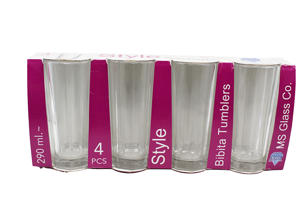 VERRE A JUS 290ML BIBITA 4PCS
