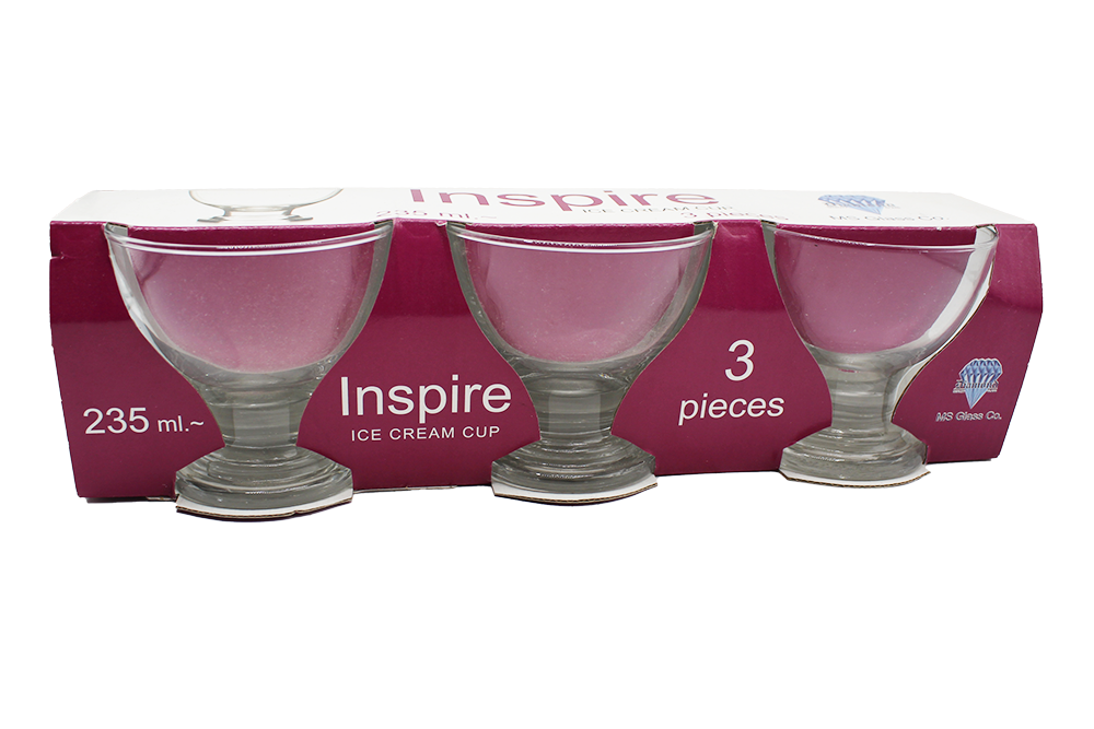 3COUPE A GLASSE EN VERRE 235ML