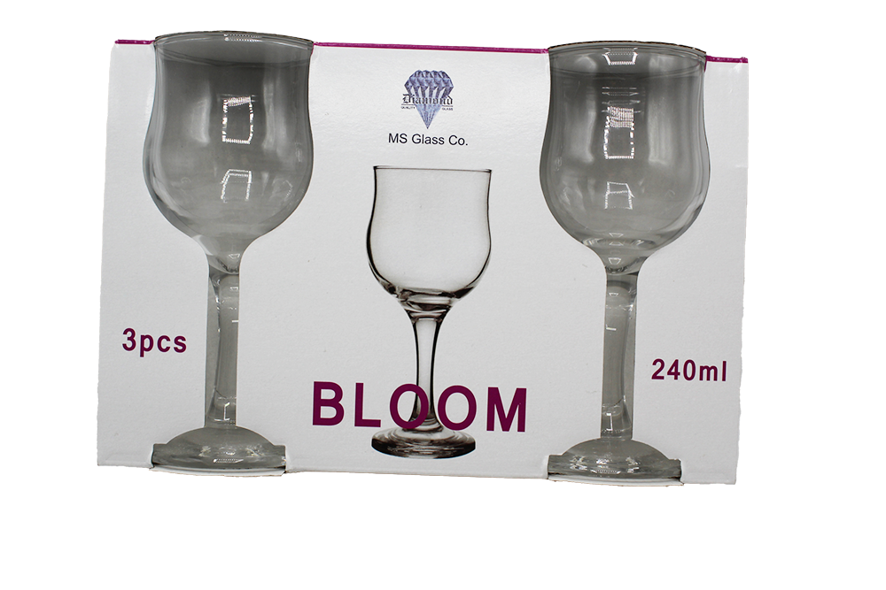 VERRE A PIED 240ML3PCS