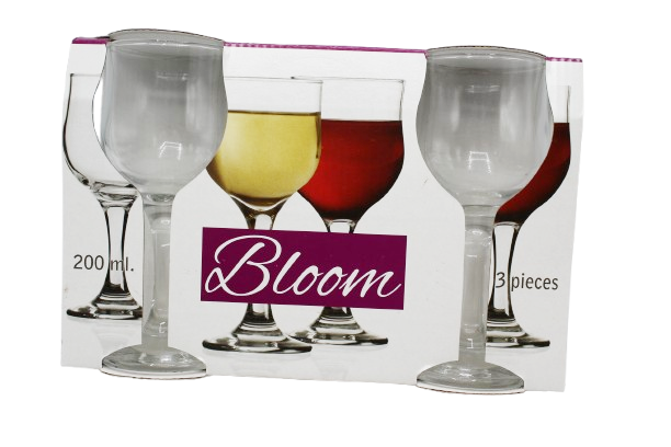 VERRE A PIED BLOOM 200ML 3PCS