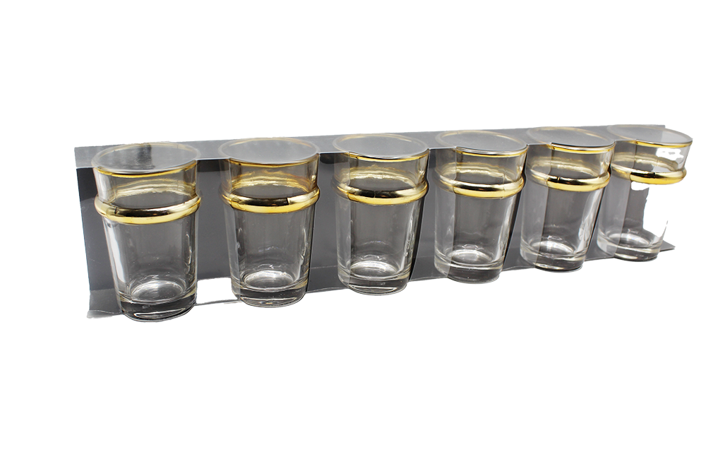 VERRE A THE 130ML DORE 6P