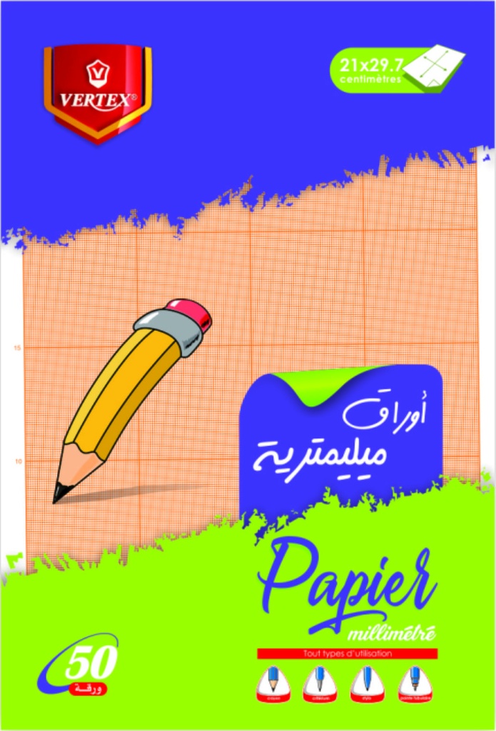 BLOC MILLIMETRE 50F A4 VP 065