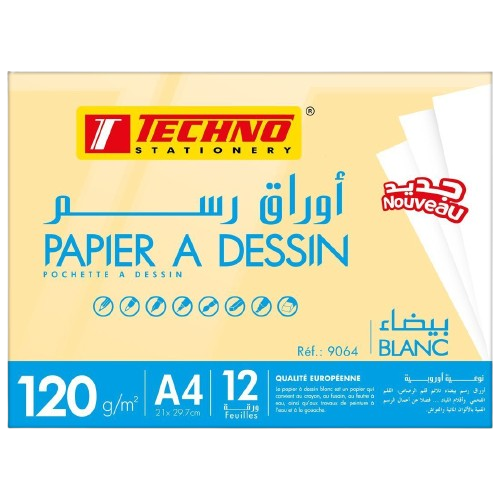 [100775] PAPIER A DESSIN BLANC EN POCHE