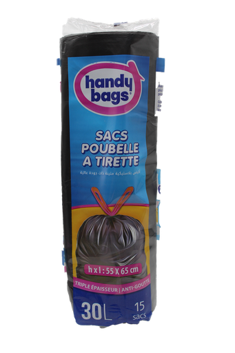 [31014129] SAC POUBELLE NOIR A TIRETTE