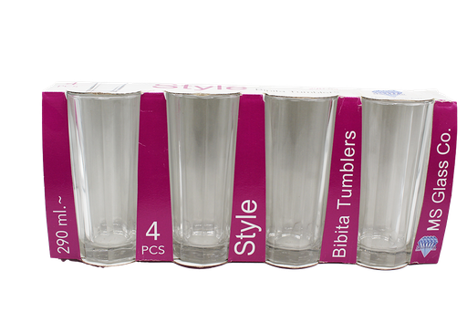 [31017469] VERRE A JUS 290ML BIBITA 4PCS