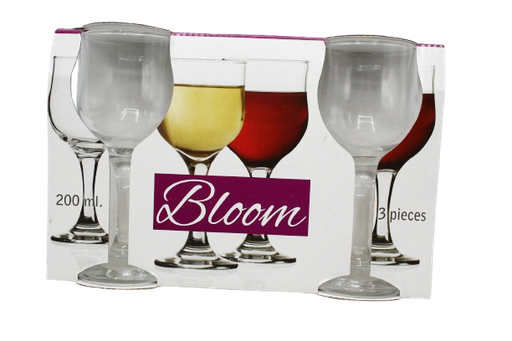 [31018116] VERRE A PIED BLOOM 200ML 3PCS