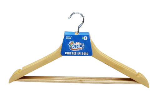 [31018486] CINTRE BOIS VERNIS 3PCS CT180