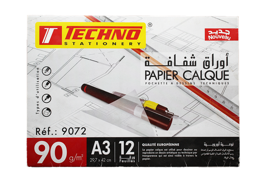 [32000127] PAPIER CALQUE EN POCHETTE DE12